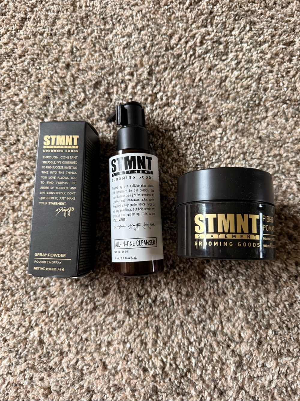 All-in-One Cleanser, Fiber Pomade and Spray Powder Set